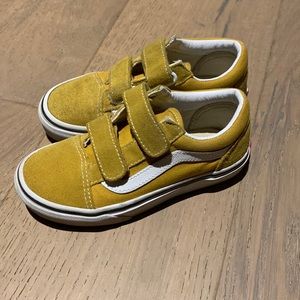 Mustard Velcro vans